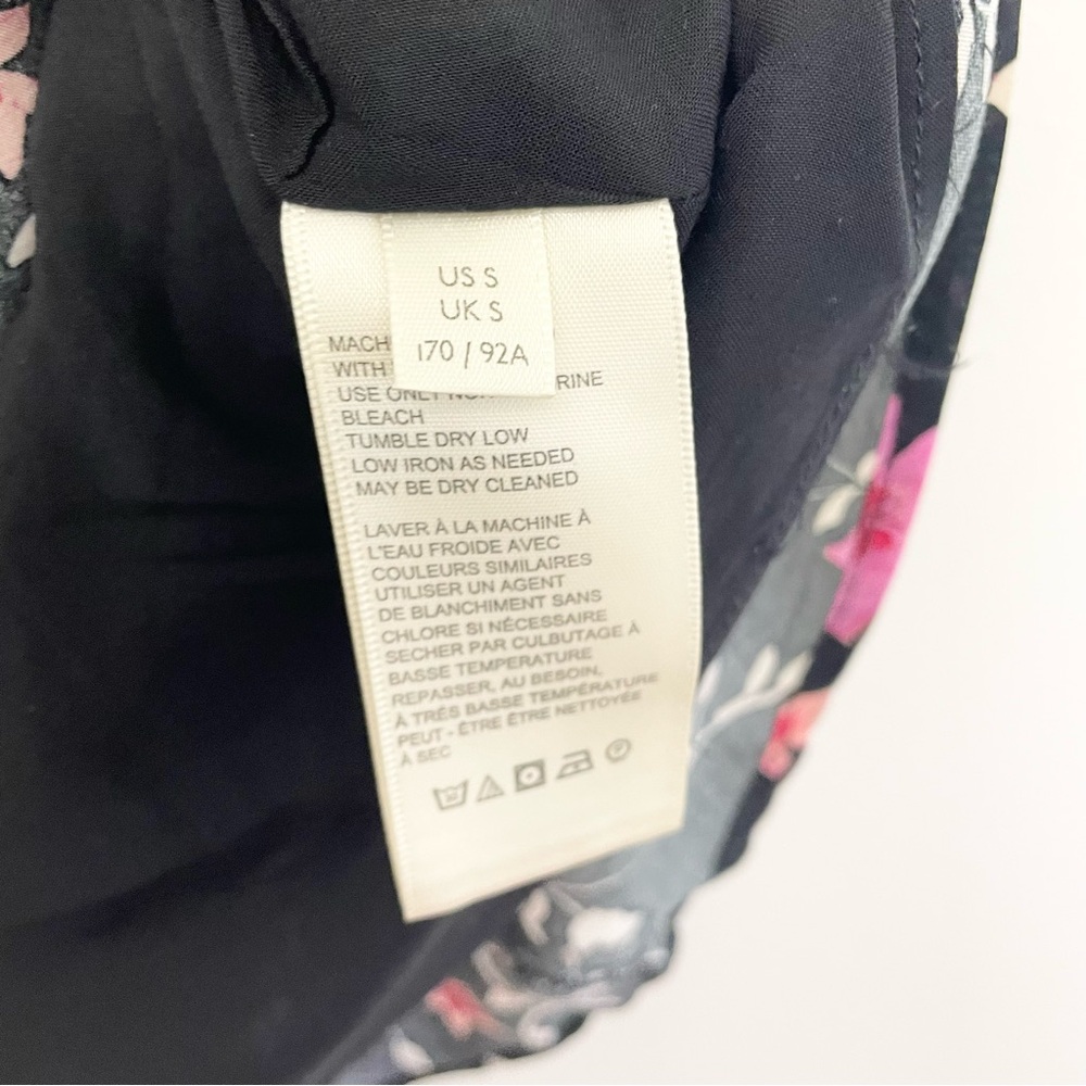 Free People Lighten Up Floral Mini Dress Long Sleeve Black Pink Boho Small - Picture 5 of 7